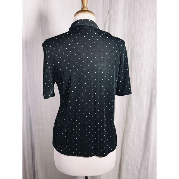 Vintage Norm Thompson Polka Dot Button Down Blouse - Size S - Picture 5 of 6